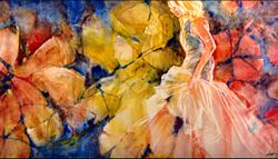 Red_carpet_15x30_watercolor_on_canvas  Lise Saint-Cyr